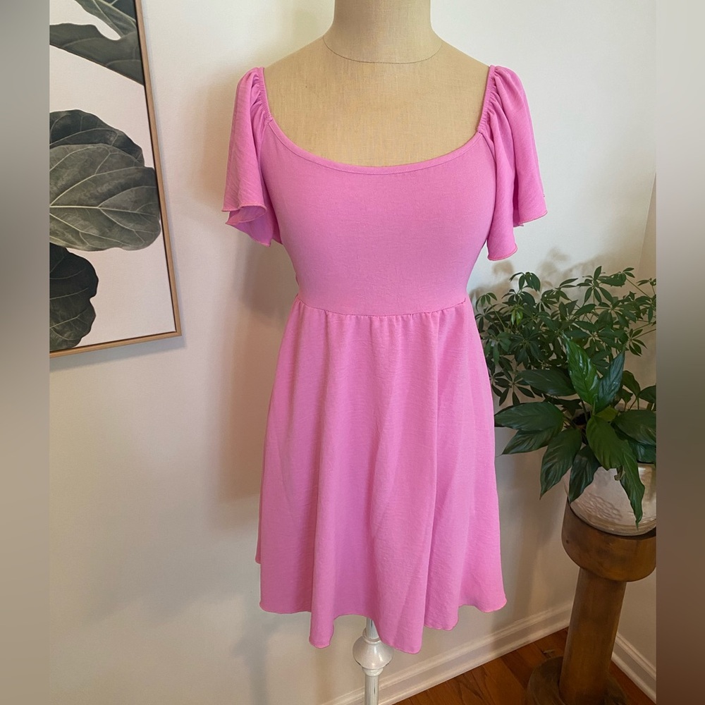 Pink sundress with tie back